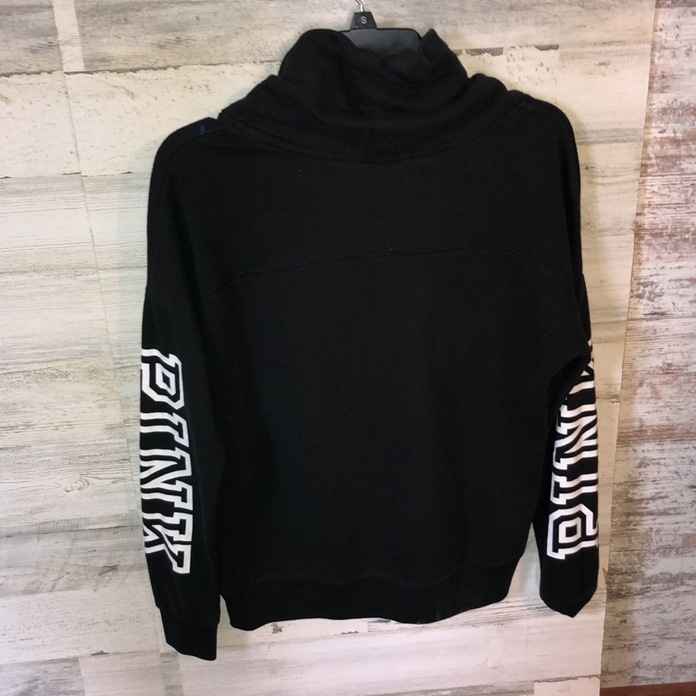 Victoria's Secret PINK cowl neck sweatshirt black/white XS PINK VS sweatshirt​​​ - Picture 5 of 6